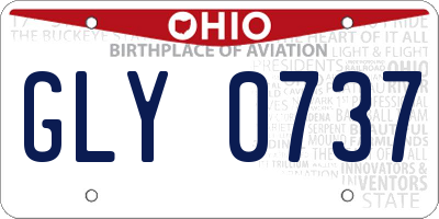 OH license plate GLY0737