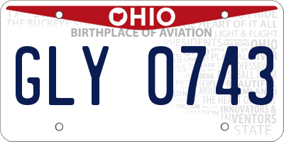 OH license plate GLY0743