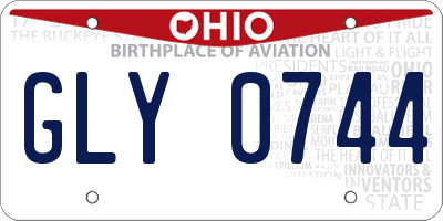 OH license plate GLY0744