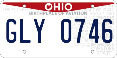 OH license plate GLY0746
