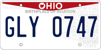 OH license plate GLY0747