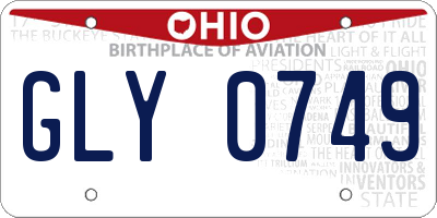 OH license plate GLY0749