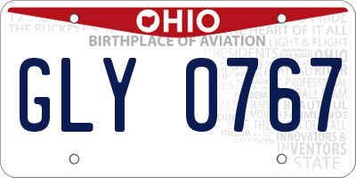 OH license plate GLY0767