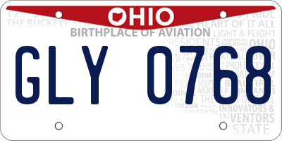 OH license plate GLY0768