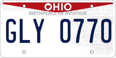 OH license plate GLY0770