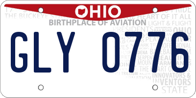 OH license plate GLY0776