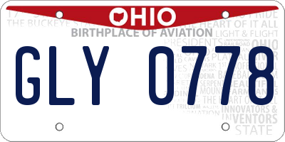 OH license plate GLY0778
