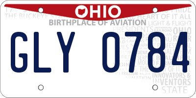 OH license plate GLY0784