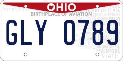 OH license plate GLY0789