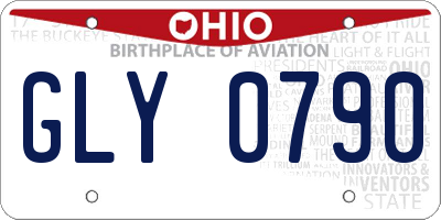 OH license plate GLY0790