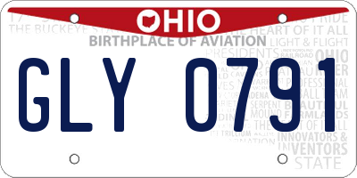 OH license plate GLY0791