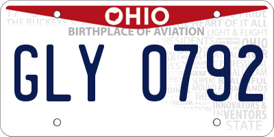 OH license plate GLY0792