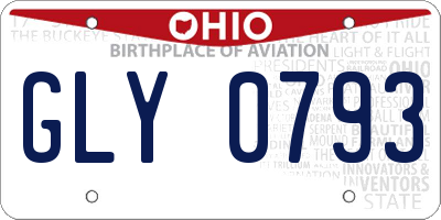 OH license plate GLY0793