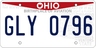 OH license plate GLY0796