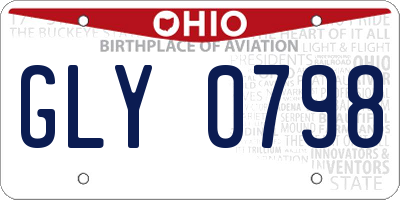 OH license plate GLY0798