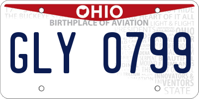 OH license plate GLY0799