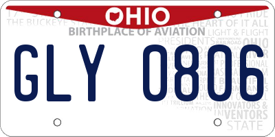 OH license plate GLY0806