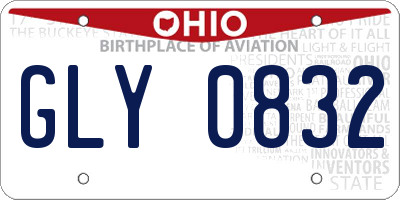 OH license plate GLY0832