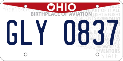 OH license plate GLY0837