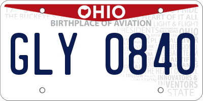 OH license plate GLY0840