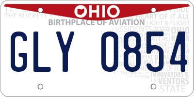 OH license plate GLY0854