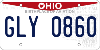 OH license plate GLY0860