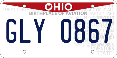 OH license plate GLY0867