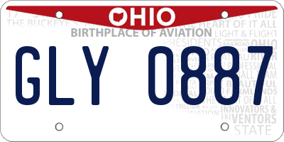 OH license plate GLY0887
