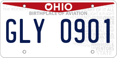 OH license plate GLY0901