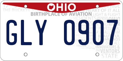 OH license plate GLY0907