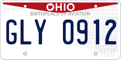 OH license plate GLY0912