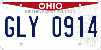 OH license plate GLY0914