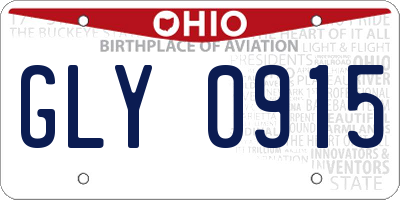 OH license plate GLY0915