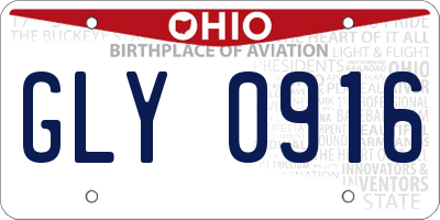 OH license plate GLY0916