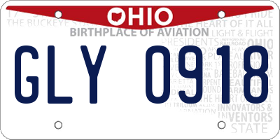 OH license plate GLY0918