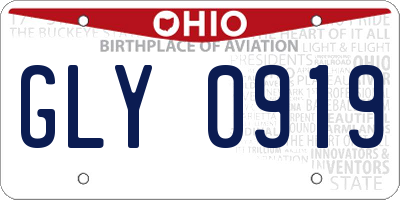OH license plate GLY0919