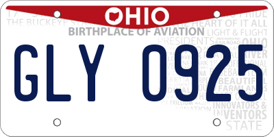 OH license plate GLY0925