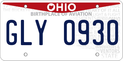 OH license plate GLY0930