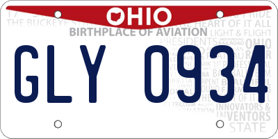 OH license plate GLY0934