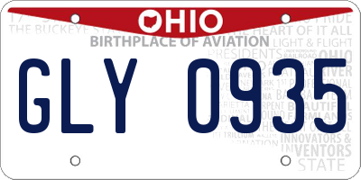 OH license plate GLY0935