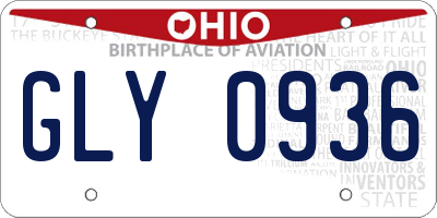 OH license plate GLY0936