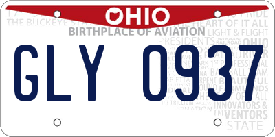 OH license plate GLY0937