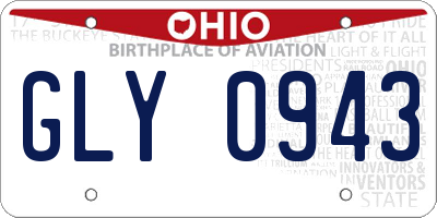 OH license plate GLY0943