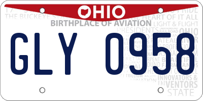 OH license plate GLY0958