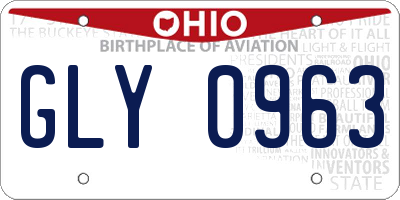 OH license plate GLY0963