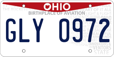 OH license plate GLY0972