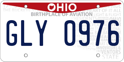 OH license plate GLY0976