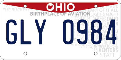 OH license plate GLY0984