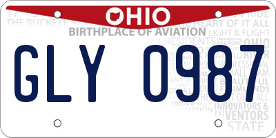 OH license plate GLY0987