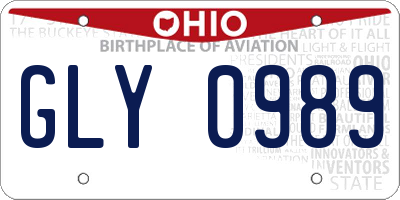 OH license plate GLY0989
